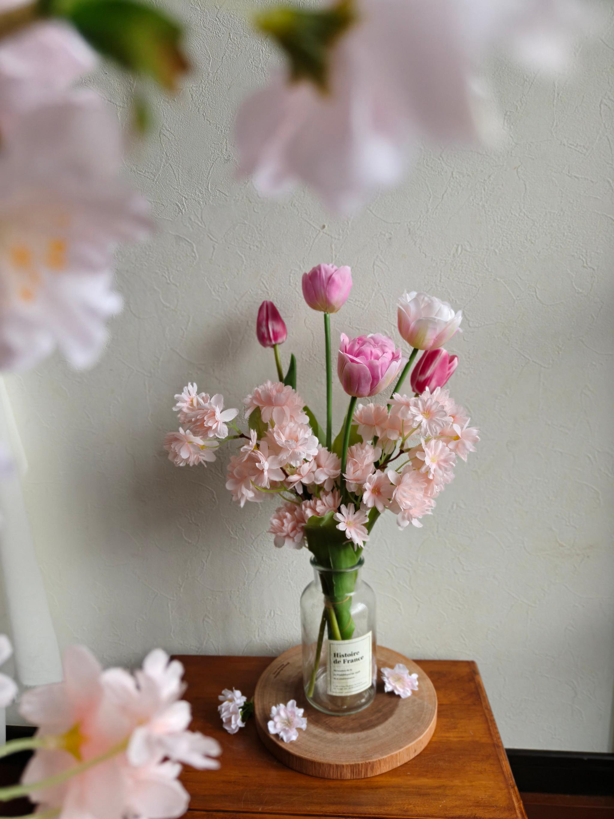 桜とチューリップのブーケ ひなまつり2026 インテリア お祝い花 入学祝い 母の日 店舗装飾 桜2026 新作2026 | 14枚目